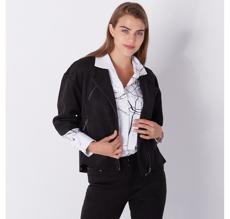 Image 220138_BLK.jpg, Product 220-138 / Price $34.33, WynneLayers Bonded Faux Suede Zip Jacket from Wynnelayers on TSC.ca's Fashion department