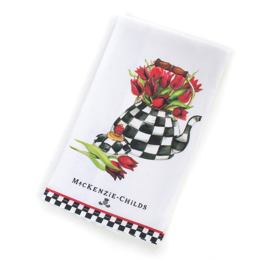 Image 220212.jpg, Product 220-212 / Price $25.00, Mackenzie-Childs Tulip Tea Kettle Dish Towel from MacKenzie Childs on TSC.ca's Kitchen department