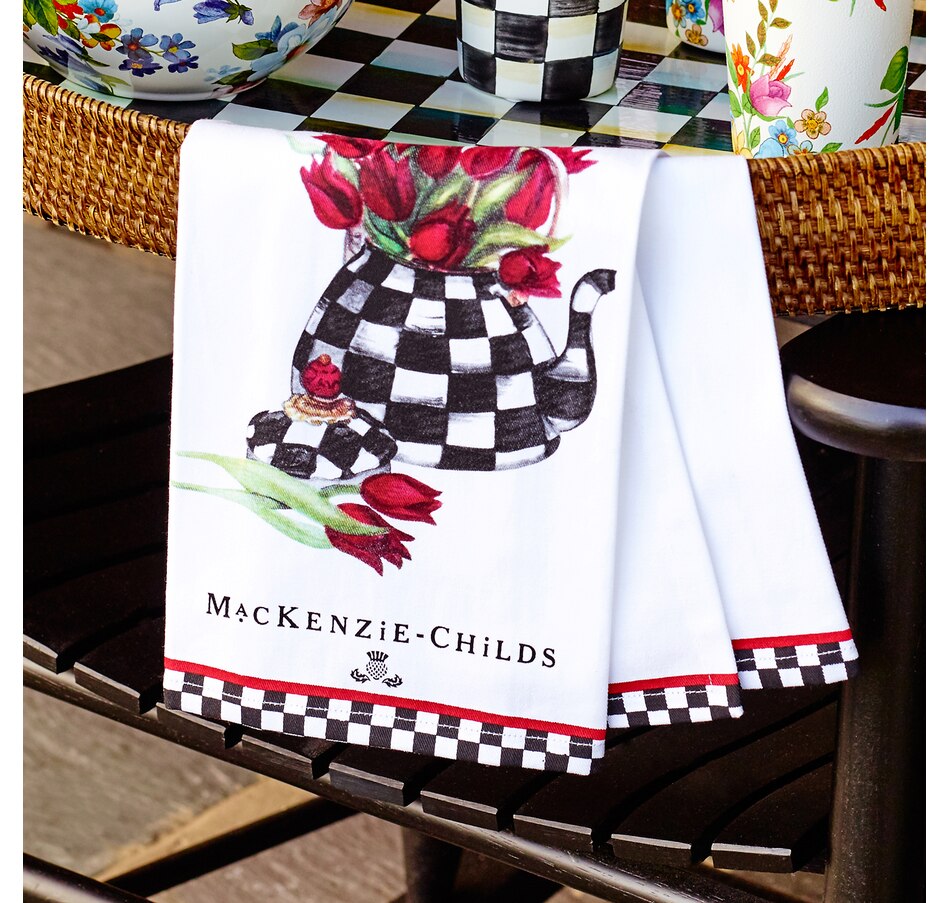 Image 220212_ALTMORE1.jpg, Product 220-212 / Price $25.00, Mackenzie-Childs Tulip Tea Kettle Dish Towel from MacKenzie Childs on TSC.ca's Kitchen department