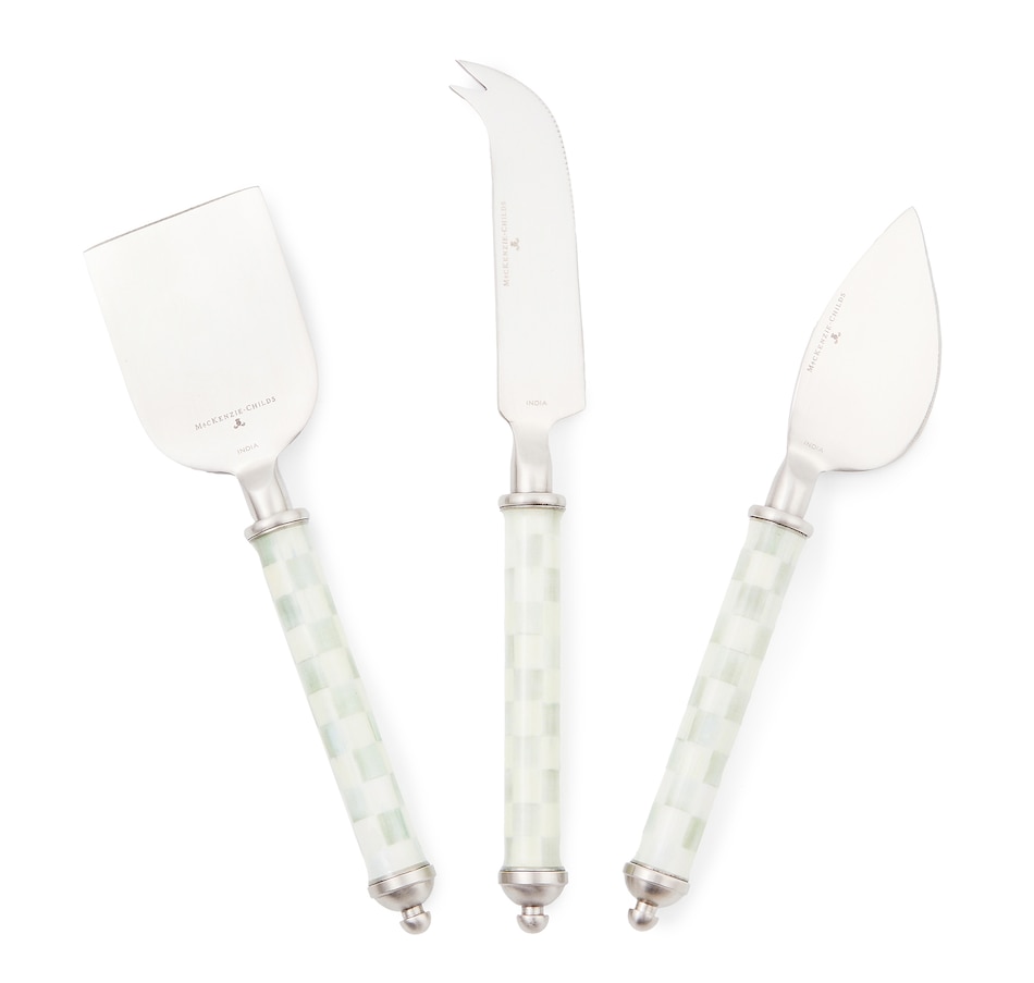 Image 220215.jpg, Product 220-215 / Price $54.00, Mackenzie-Childs Sterling Check Supper Club Cheese Knife Set from MacKenzie Childs on TSC.ca's Kitchen department