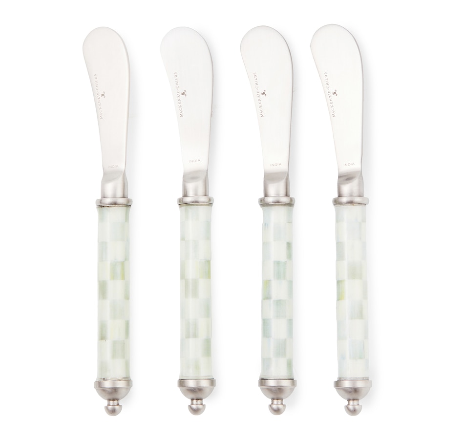 Image 220216.jpg, Product 220-216 / Price $94.00, Mackenzie-Childs Sterling Check Supper Club Spreaders Set from MacKenzie Childs on TSC.ca's Kitchen department