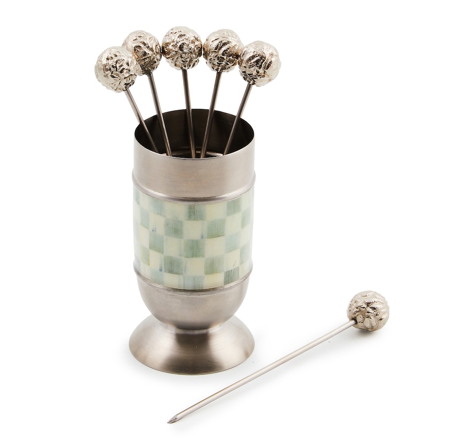 Image 220217.jpg, Product 220-217 / Price $54.00, Mackenzie Childs Sterling Check Pick Set from MacKenzie Childs on TSC.ca's Kitchen department