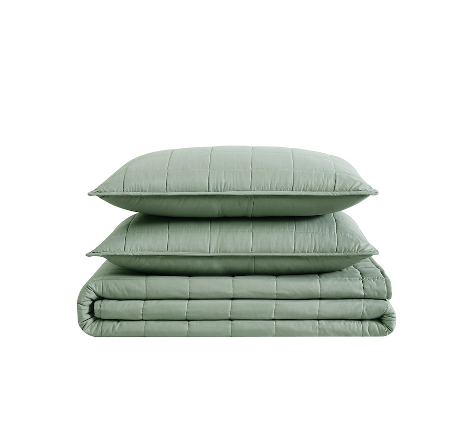 Image 220248_GRN.jpg, Product 220-248 / Price $99.99 - $119.99, London Fog Garment Washed Quilt Set from London Fog on TSC.ca's Home & Garden department
