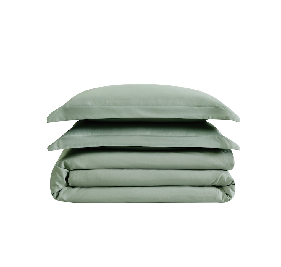 Image 220250_GRN.jpg, Product 220-250 / Price $79.99 - $99.99, London Fog Garment Washed Duvet Cover Set from London Fog on TSC.ca's Home & Garden department