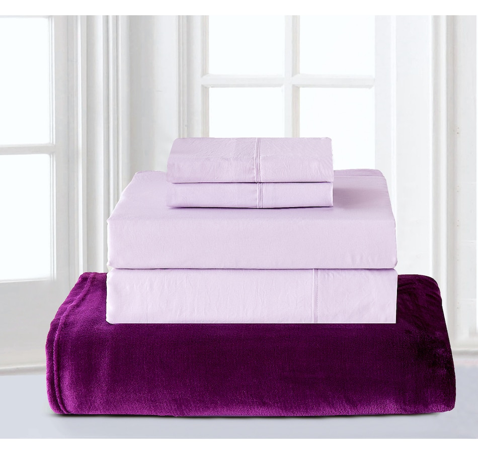 Image 220253_ALTMORE5.jpg, Product 220-253 / Price $139.99, Claro Home Living 4-Piece Sheet Set and Plush Blanket from Claro Living Home on TSC.ca's Home & Garden department