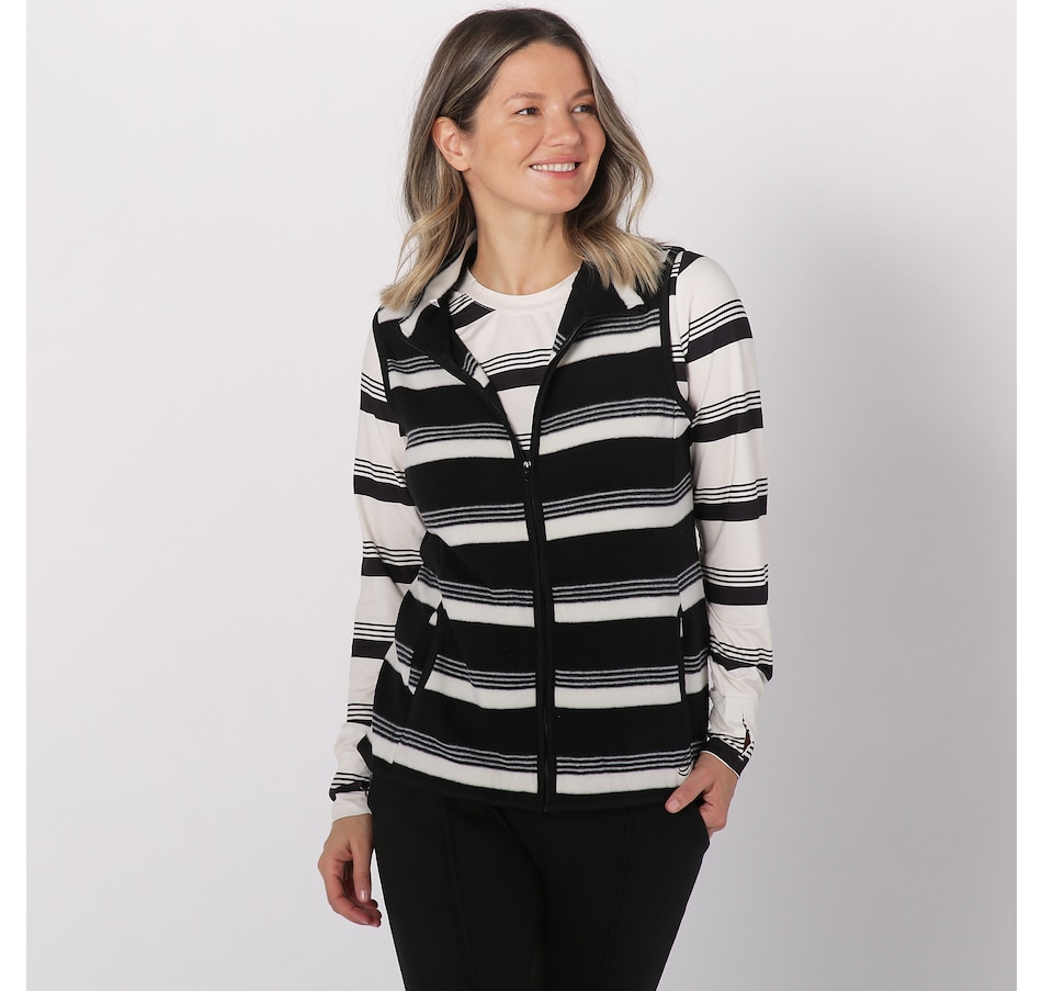 Clothing & Shoes - Tops - Shirts & Blouses - Cuddl Duds Perfect Pair Fleece  Vest And Flexwear Top - Online Shopping for Canadians