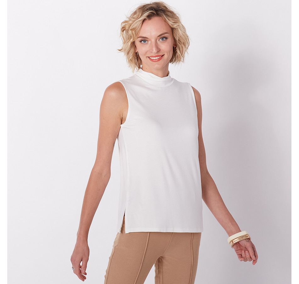 Clothing & Shoes - Tops - Shirts & Blouses - Wynne Layers Sleeveless Mock  Neck Top - Online Shopping for Canadians