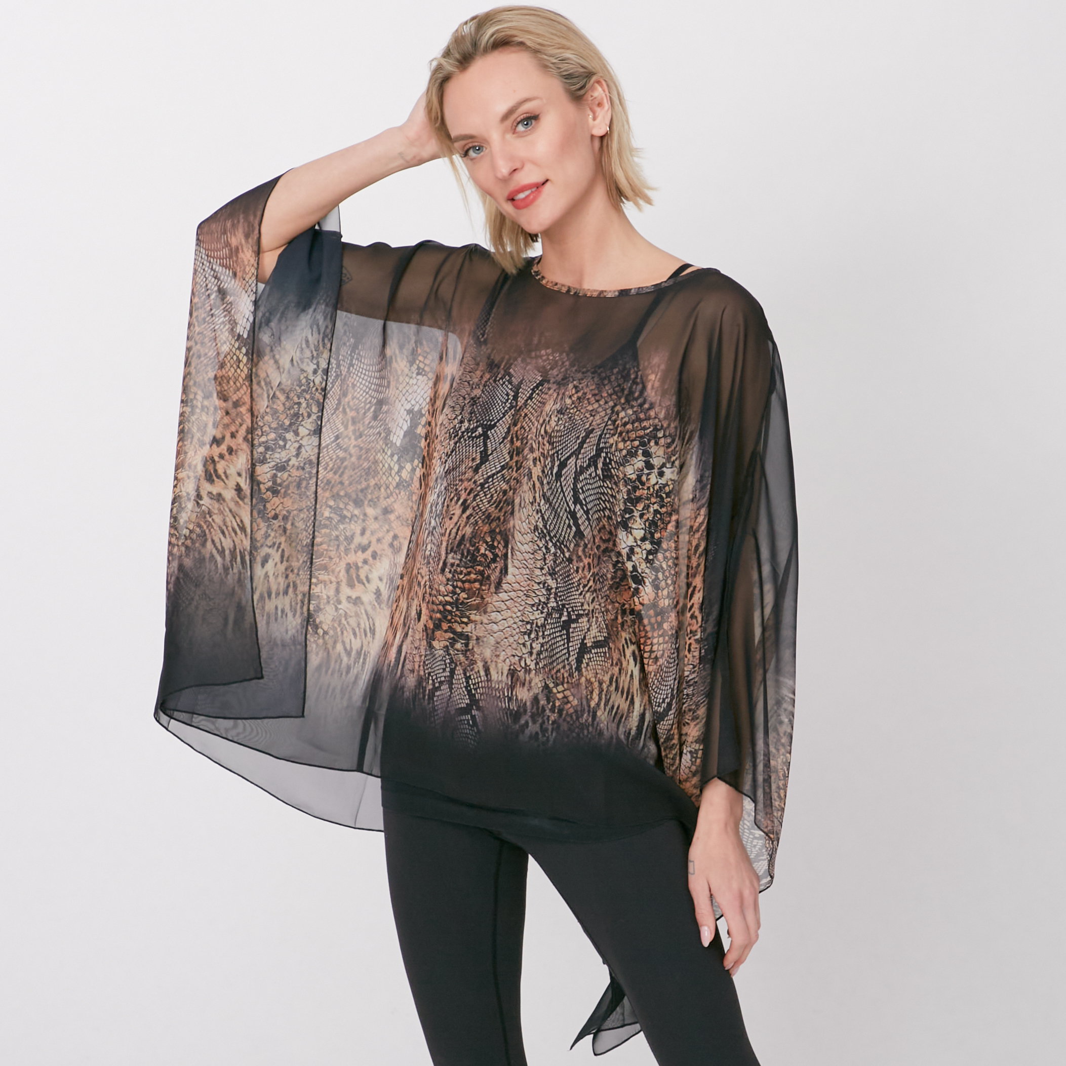 【chiffon.ページ】 Orange Fashion Village Chiffon Top - TSC.ca