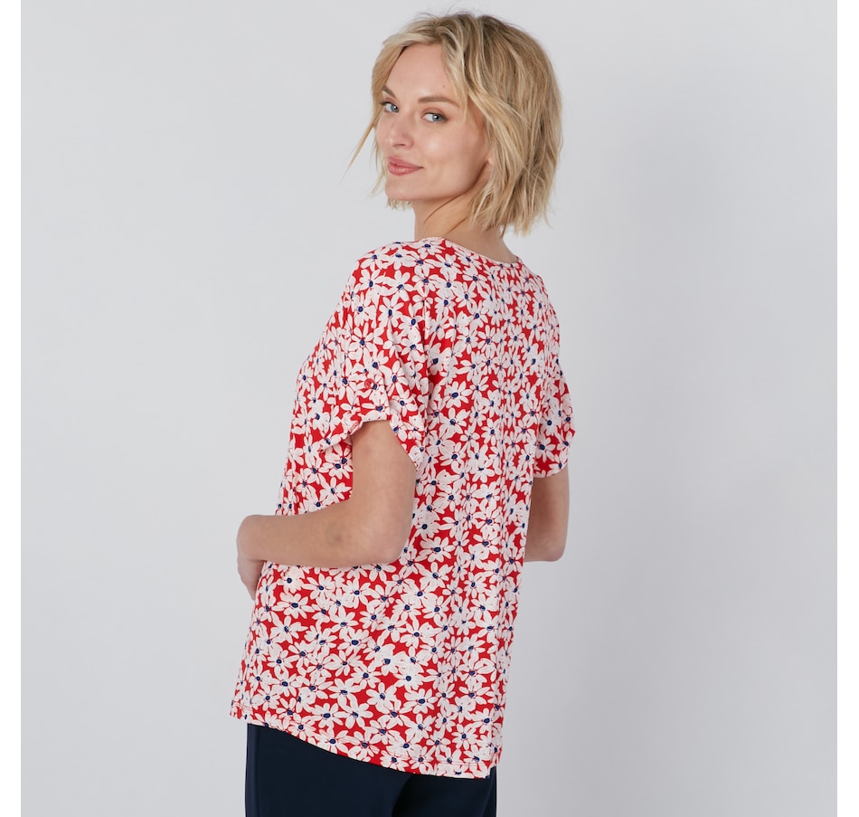 Image 220466_ALTMORE2.jpg, Product 220-466 / Price $24.33, Kim & Co Brazil Knit Short Sleeve Button Detail Shirt from Kim & Co. on TSC.ca's Fashion department