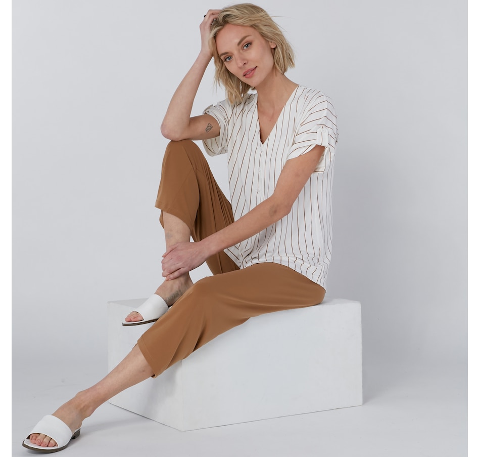 Image 220466_ALTMORE4.jpg, Product 220-466 / Price $24.33, Kim & Co Brazil Knit Short Sleeve Button Detail Shirt from Kim & Co. on TSC.ca's Fashion department