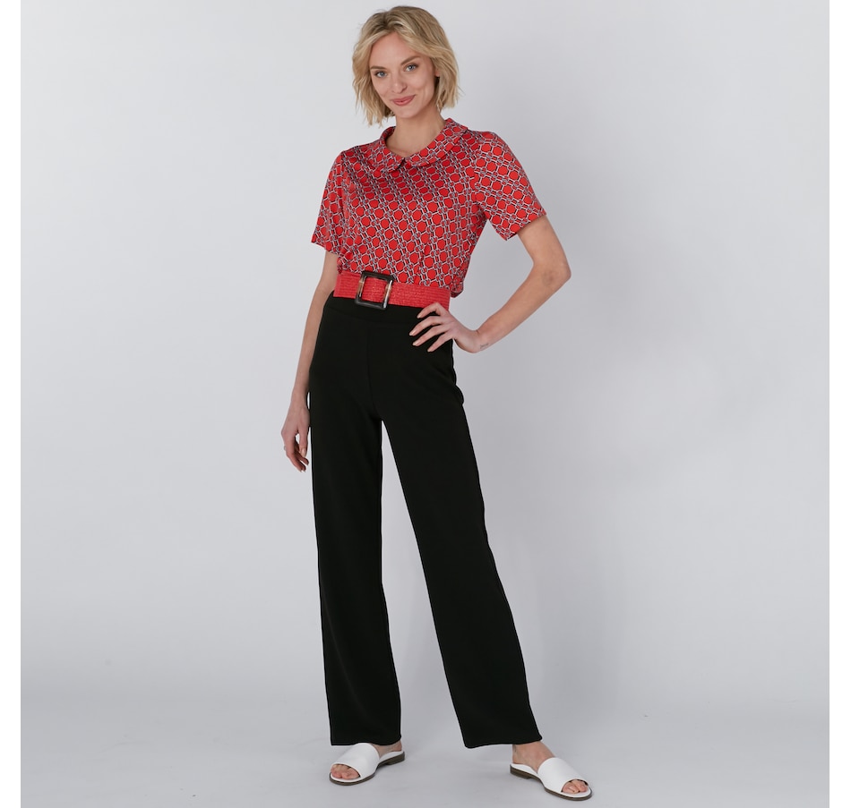 Image 220468_ALTMORE1.jpg, Product 220-468 / Price $24.33, Kim & Co Printed Brazil Knit Peter Pan Collar Cap Sleeve Top from Kim & Co. on TSC.ca's Fashion department