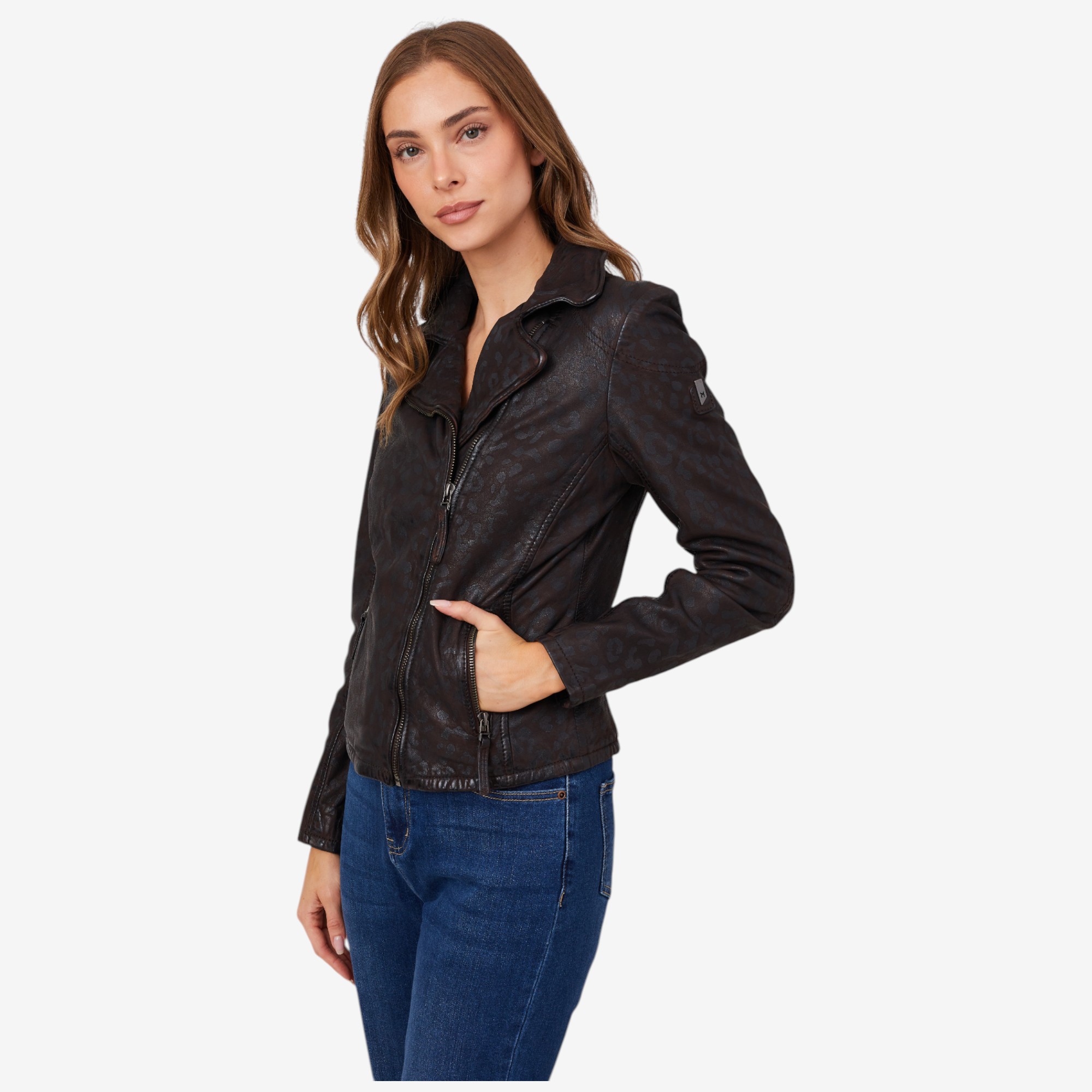 Mauritius Leather Leopard Print Jacket - TSC.ca