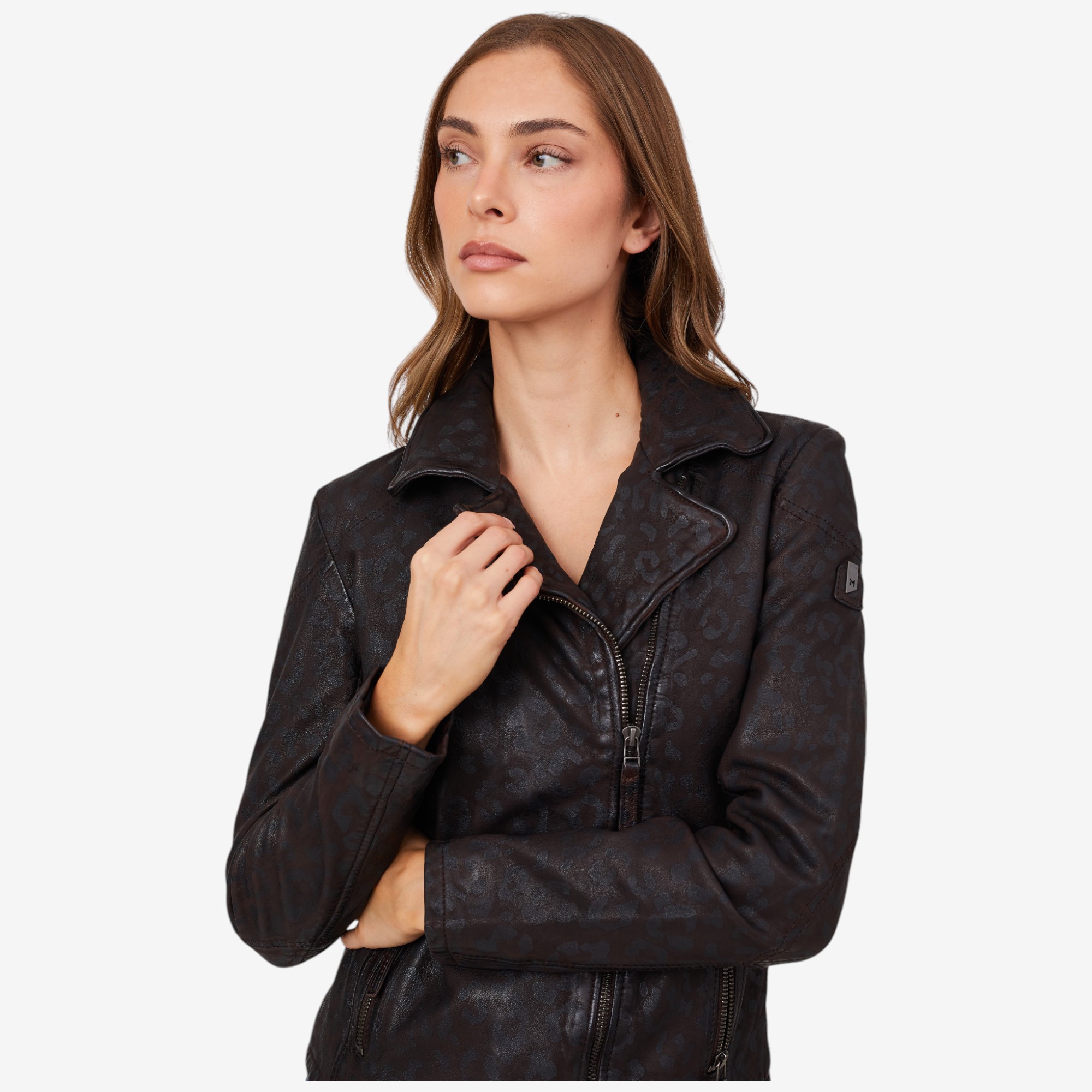 Mauritius Leather Leopard Print Jacket - TSC.ca