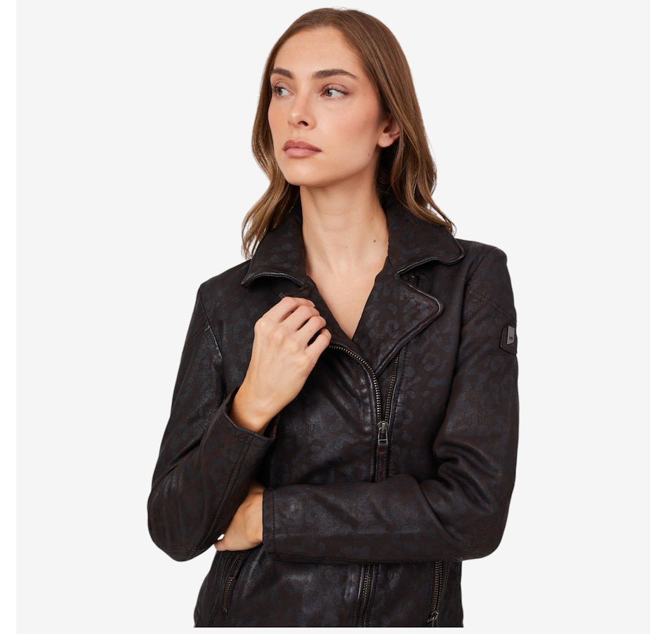 Image 220514_ALTMORE2.jpg, Product 220-514 / Price $379.99, Mauritius Leather Leopard Print Jacket from Mauritius on TSC.ca's Fashion department