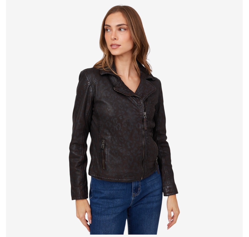 Image 220514_BRN.jpg, Product 220-514 / Price $379.99, Mauritius Leather Leopard Print Jacket from Mauritius on TSC.ca's Fashion department