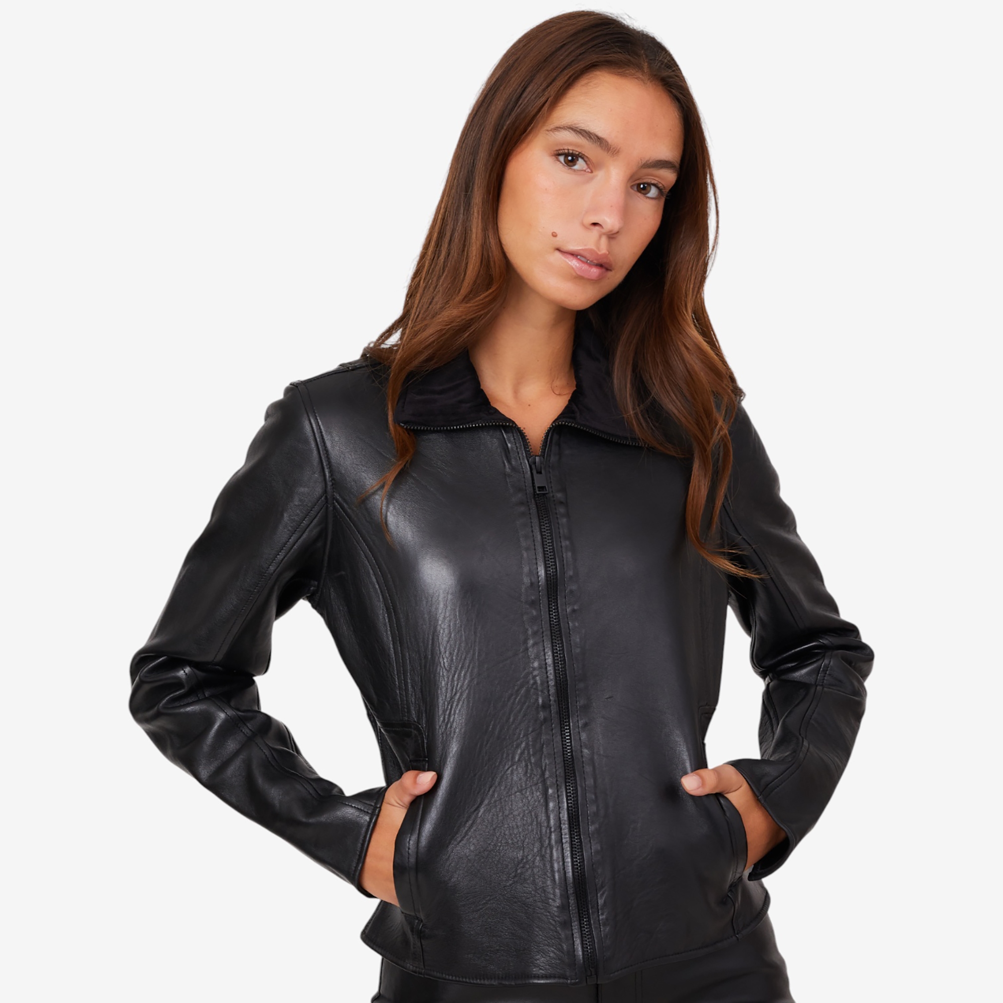 Mauritius Velvet Lined Leather Jacket - TSC.ca