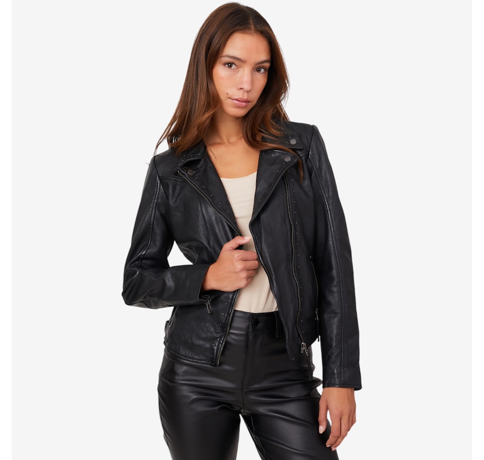 Image 220524_ALTMORE1.jpg, Product 220-524 / Price $350.00, Mauritius Morgan Studded Moto Jacket from Mauritius on TSC.ca's Fashion department