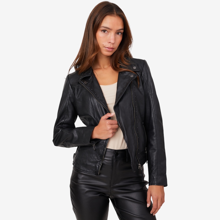 Image 220524_ALTMORE1.jpg, Product 220-524 / Price $389.99, Mauritius Morgan Studded Moto Jacket from Mauritius on TSC.ca's Fashion department