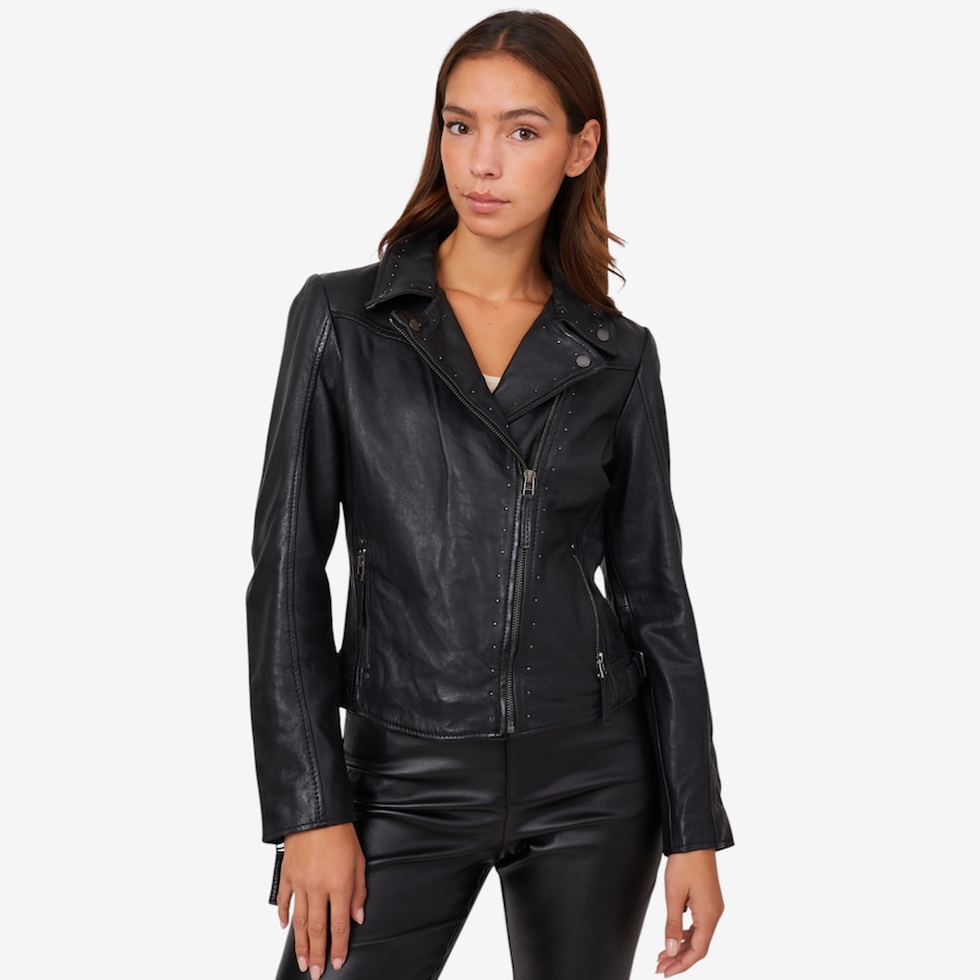 Image 220524_BLK.jpg, Product 220-524 / Price $389.99, Mauritius Morgan Studded Moto Jacket from Mauritius on TSC.ca's Fashion department