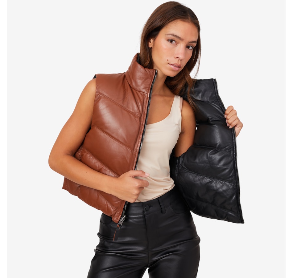 Image 220580_BKCG.jpg, Product 220-580 / Price $295.00, Mauritius Reversible Leather Puffer Vest from Mauritius on TSC.ca's Fashion department