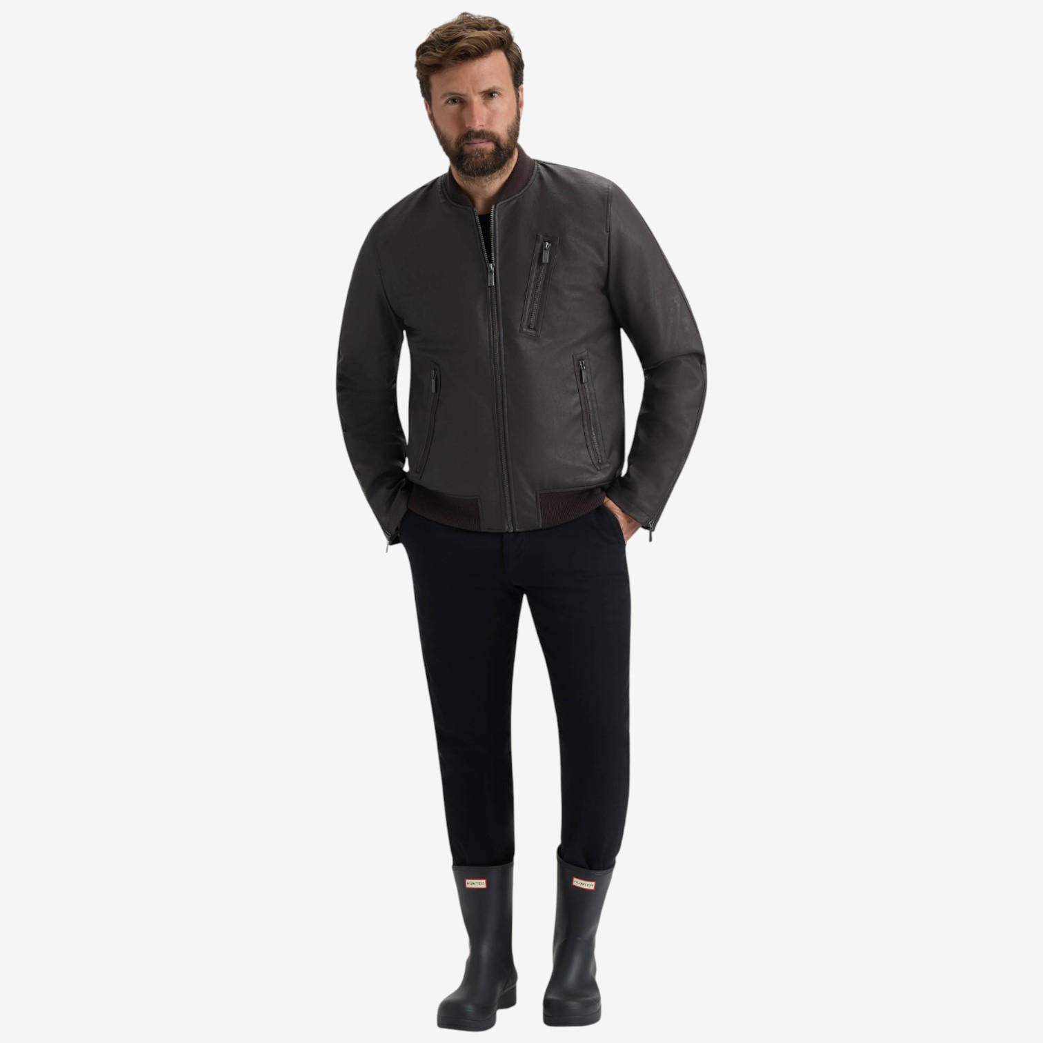 Hunter Dawson Mens Textured Vegan Leather Jacket - TSC.ca