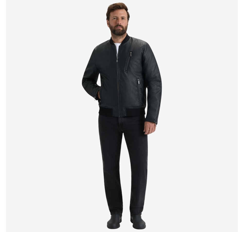 Image 220593_BLK.jpg, Product 220-593 / Price $94.33, Hunter Dawson Mens Textured Vegan Leather Jacket from Hunter on TSC.ca's Fashion department