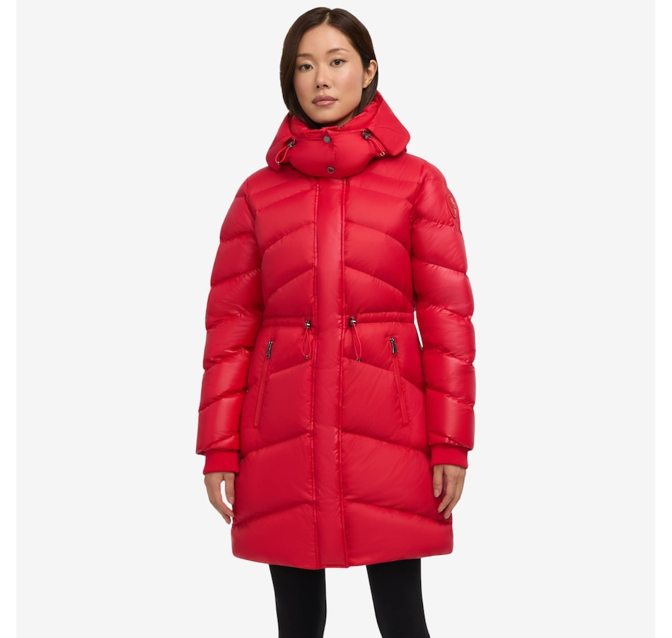 Image 220597_CRNRD.jpg, Product 220-597 / Price $419.88, Pajar Saturn Women's Mid Length Channel Quilted Puffer from Pajar on TSC.ca's Fashion department