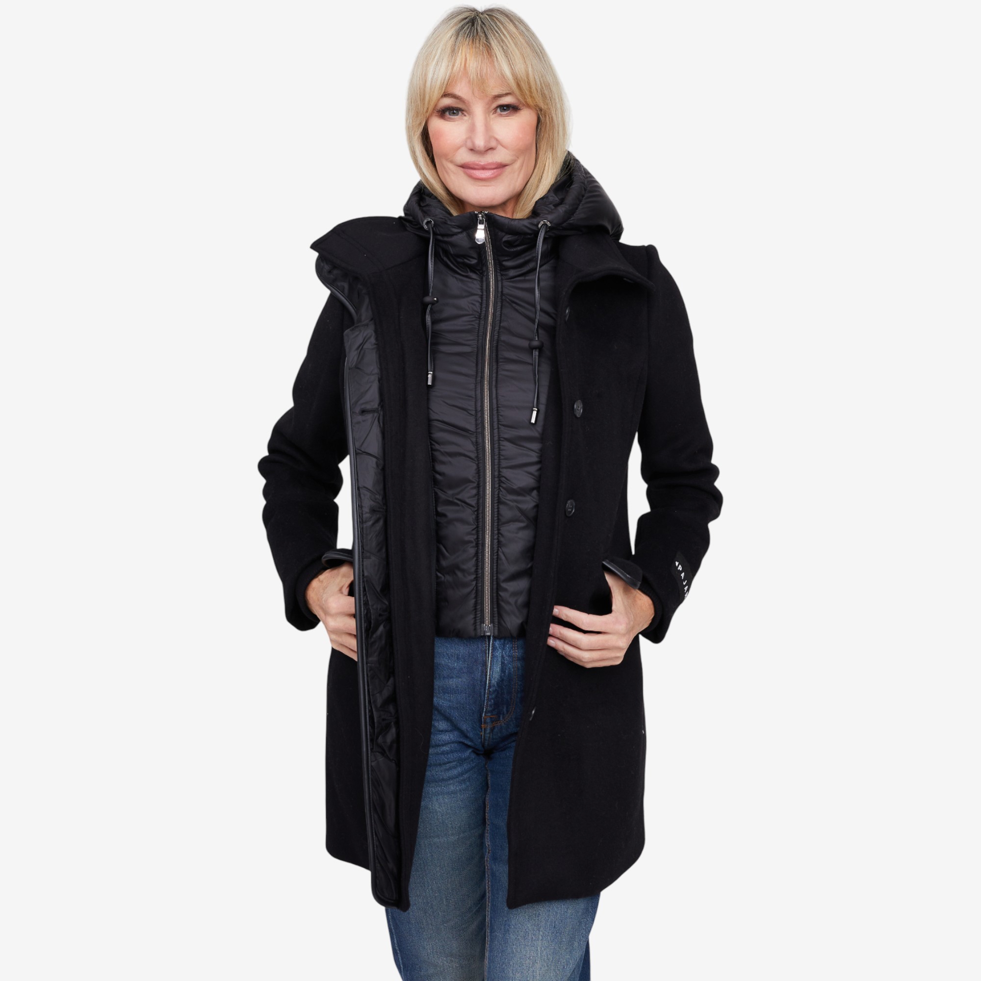 Pajar Celeste Women's Mid Length Wool Coat with Removable Bib - TSC.ca