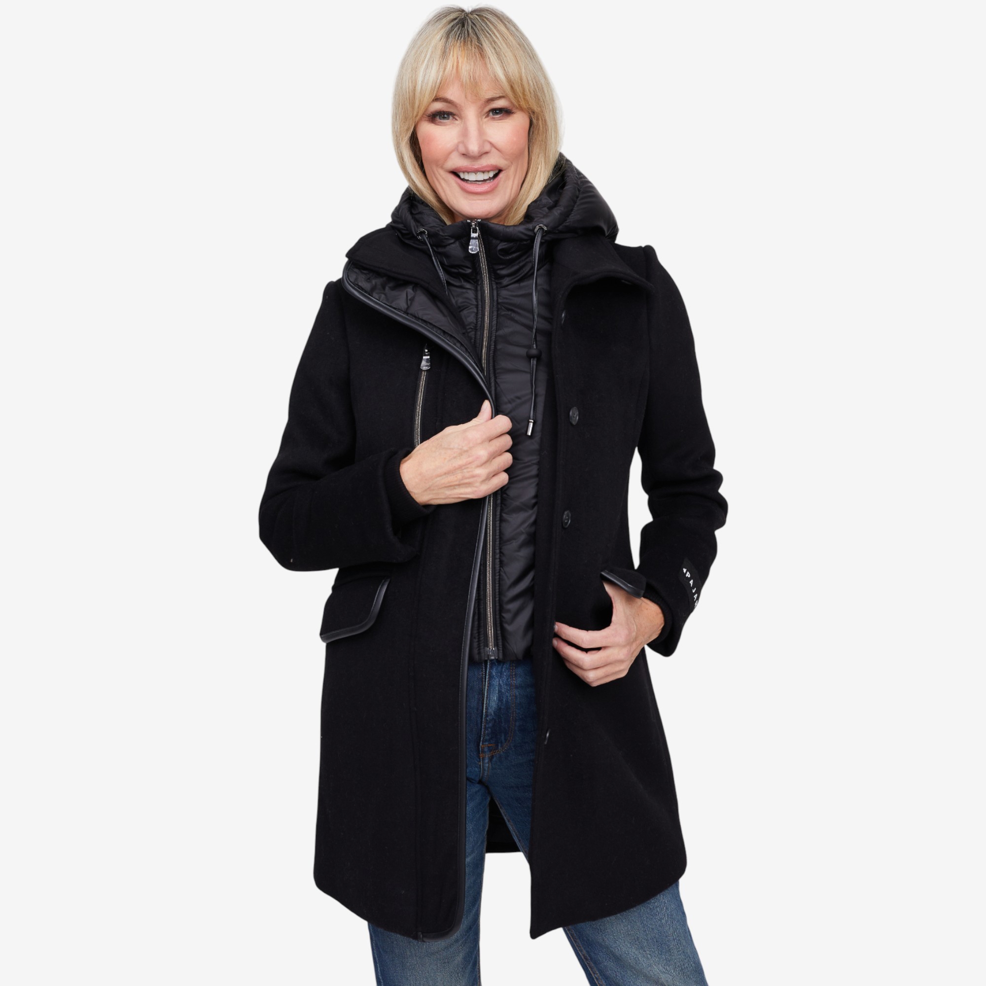 Pajar Celeste Women's Mid Length Wool Coat with Removable Bib - TSC.ca