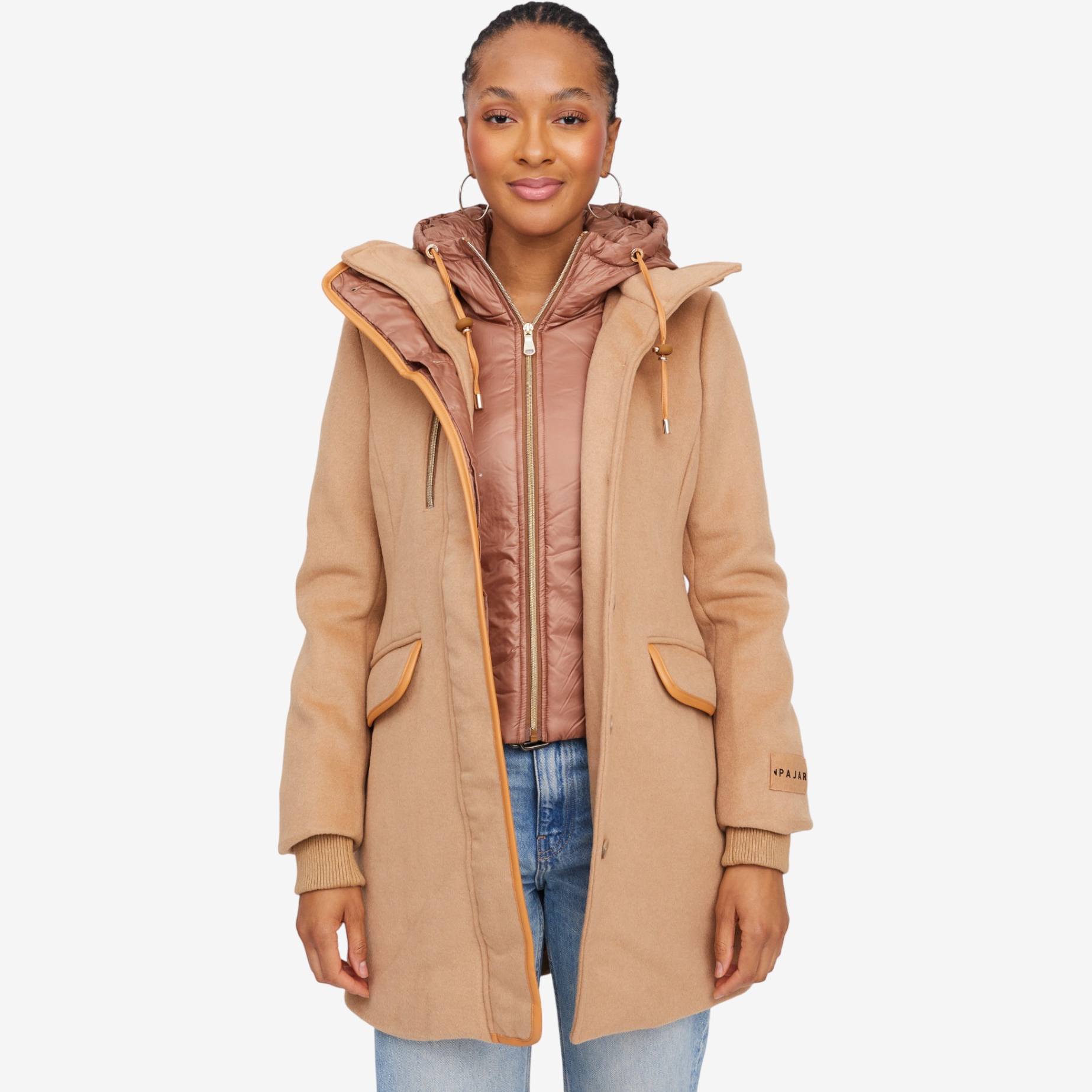 Pajar Celeste Women's Mid Length Wool Coat with Removable Bib - TSC.ca