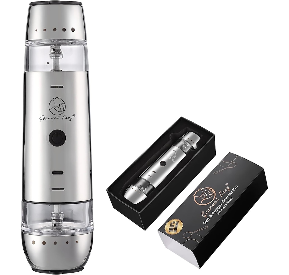 Image 220703.jpg, Product 220-703 / Price $54.99, Gourmet Easy Stainless Steel Salt and Pepper Grinder from Gourmet Easy on TSC.ca's Kitchen department