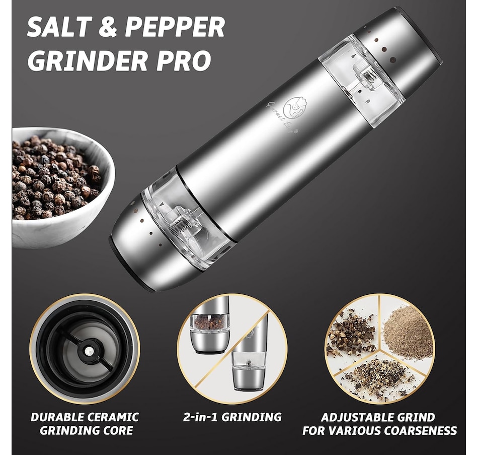 Image 220703_ALTMORE2.jpg, Product 220-703 / Price $54.99, Gourmet Easy Stainless Steel Salt and Pepper Grinder from Gourmet Easy on TSC.ca's Kitchen department