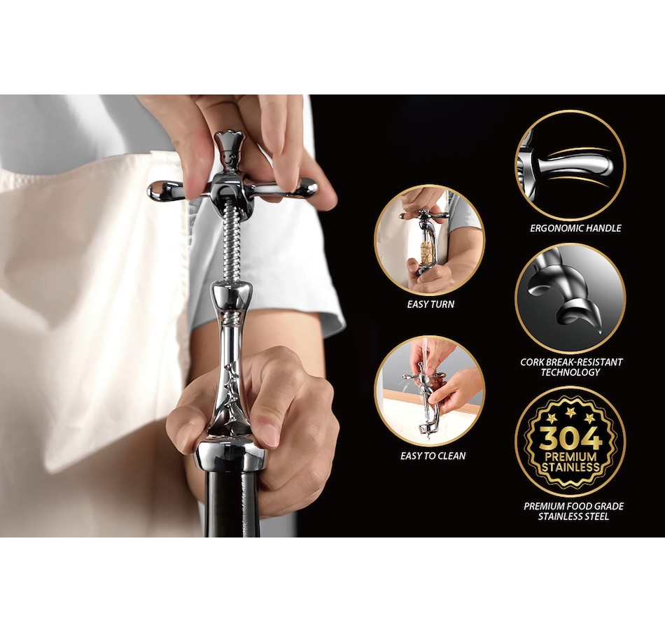 Image 220705_ALTMORE2.jpg, Product 220-705 / Price $37.99, Gourmet Easy Stainless Steel Wine Opener from Gourmet Easy on TSC.ca's Kitchen department