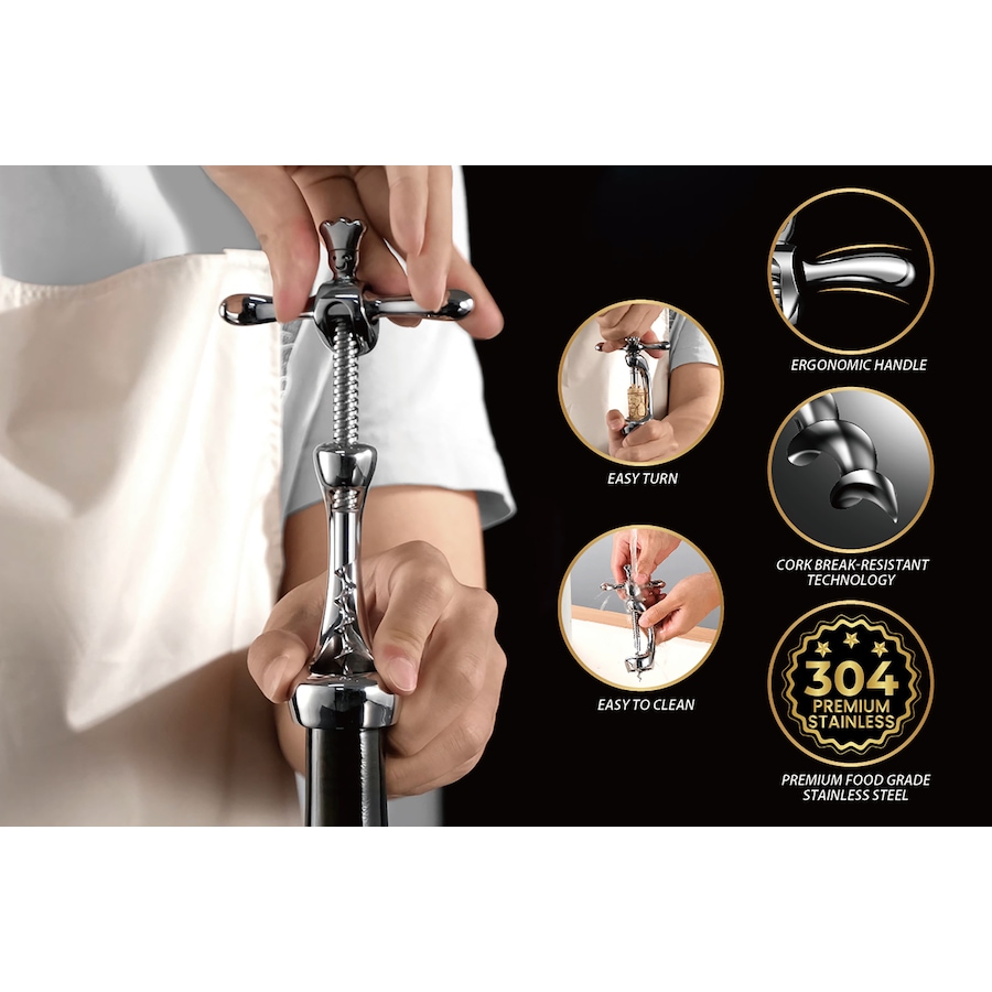 Image 220705_ALTMORE2.jpg, Product 220-705 / Price $34.88, Gourmet Easy Stainless Steel Wine Opener from Gourmet Easy on TSC.ca's Kitchen department
