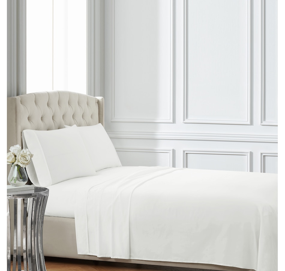 Image 220711_WHT.jpg, Product 220-711 / Price $119.99 - $199.99, Badgley Mischka Cotton Sateen Sheet Set from Badgley Mischka on TSC.ca's Home & Garden department