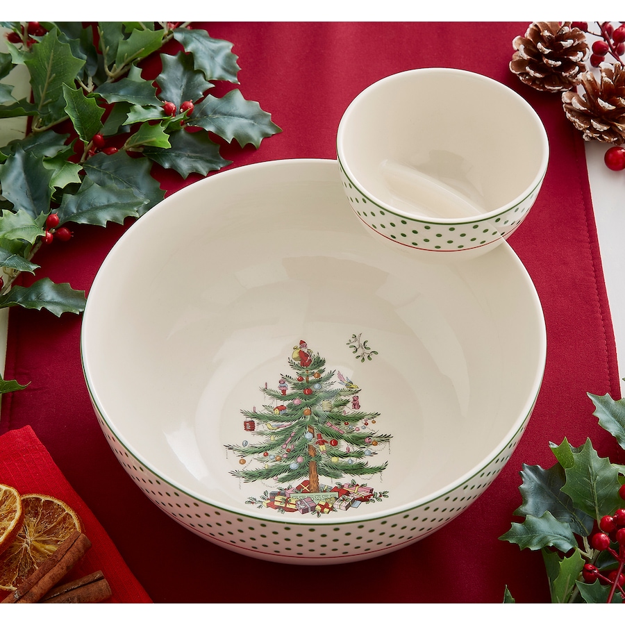 Image 220735_ALTMORE5.jpg, Product 220-735 / Price $80.00, Portmeirion Spode Christmas Tree 2-Piece Tiered Chip and Dip Set from Portmeirion - Spode on TSC.ca's Kitchen department