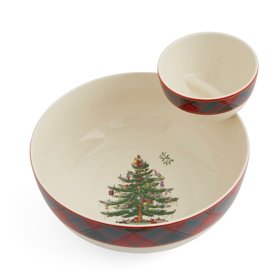 Image 220735_TAR.jpg, Product 220-735 / Price $80.00, Portmeirion Spode Christmas Tree 2-Piece Tiered Chip and Dip Set from Portmeirion - Spode on TSC.ca's Kitchen department