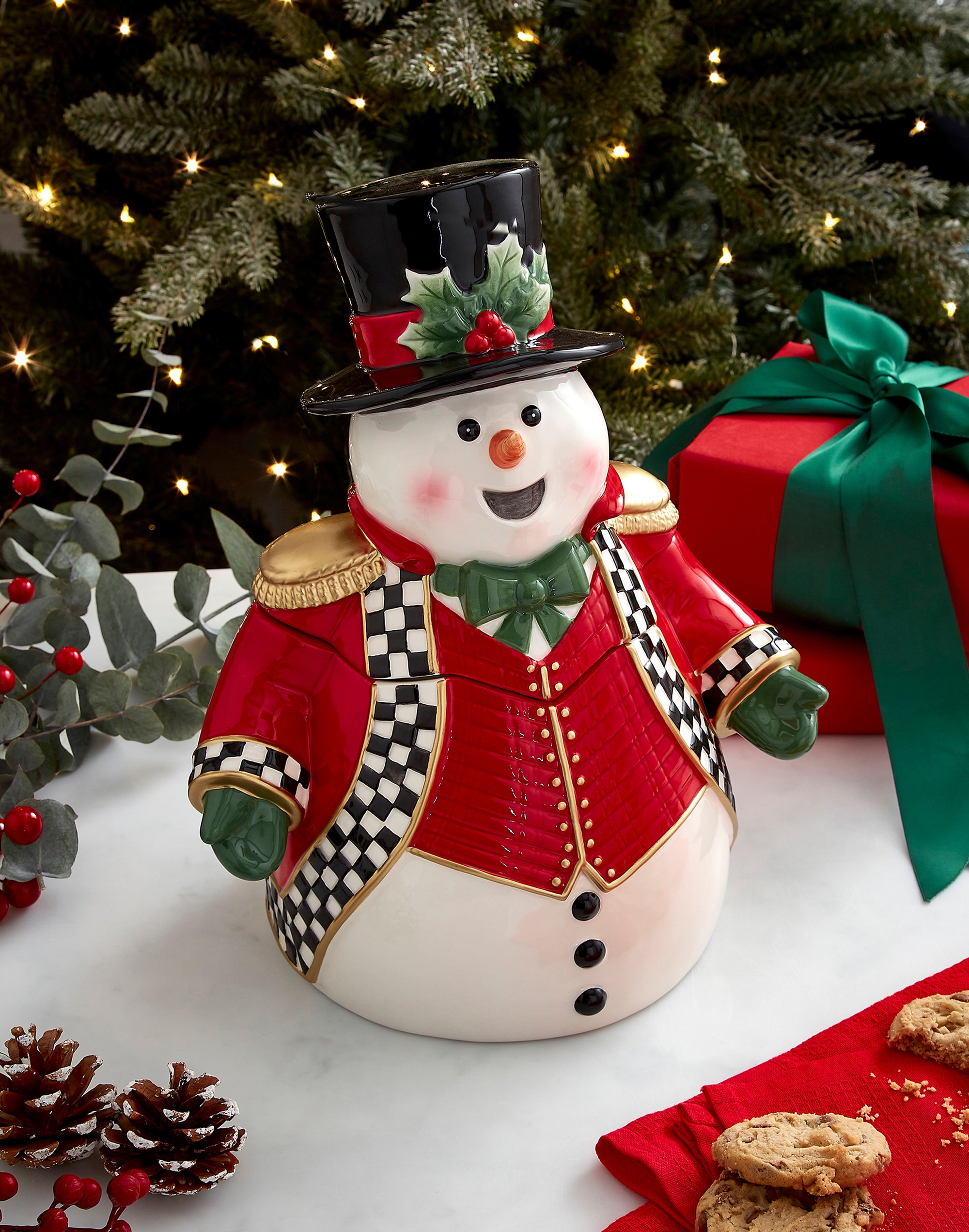 Portmeirion Spode Christmas Tree Black and White Snowman Cookie
