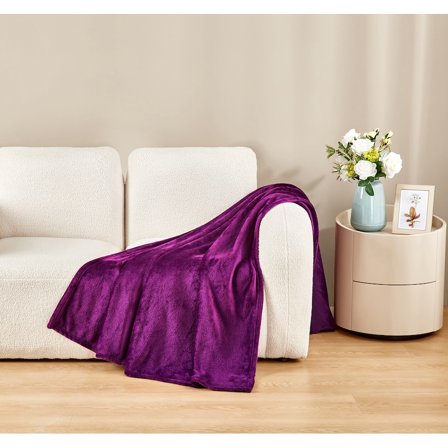 Image 220744_PUR.jpg, Product 220-744 / Price $19.99, Claro Home Living Plush Throw from Claro Living Home on TSC.ca's Home & Garden department