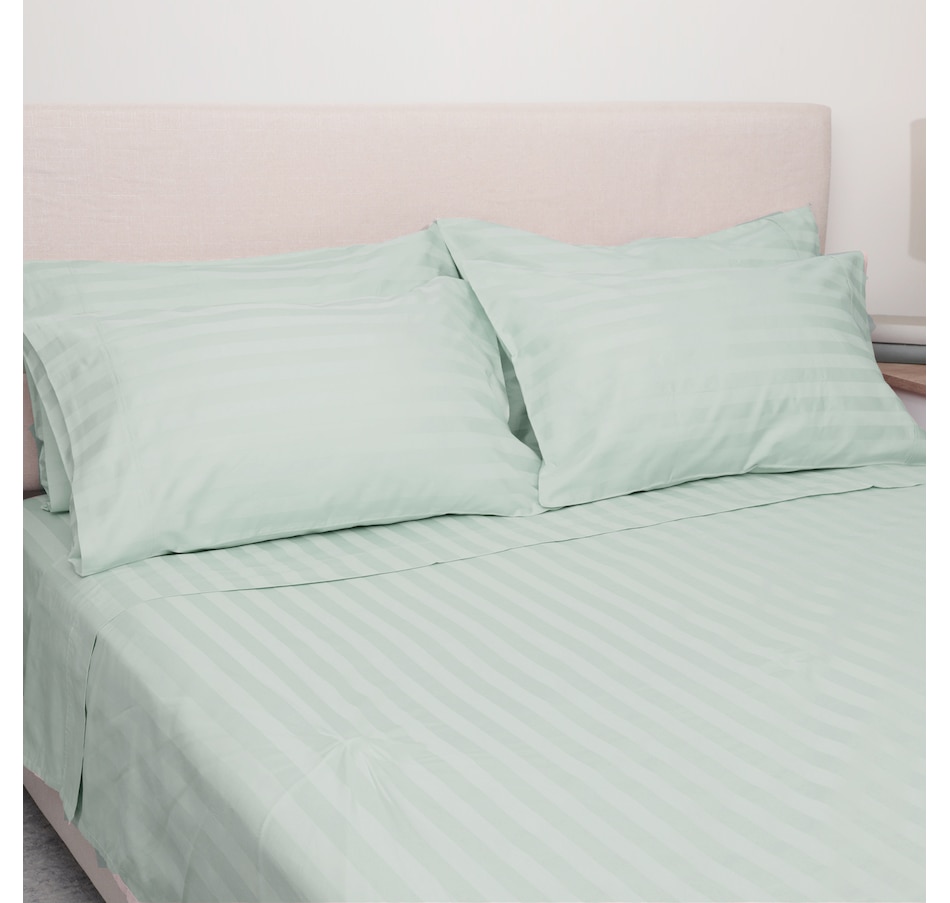 Image 220749_BASI.jpg, Product 220-749 / Price $159.99 - $259.99, Home Suite Egyptian Cotton Dobby Stripe 6-Piece Sheet Set from Home Suite on TSC.ca's Home & Garden department