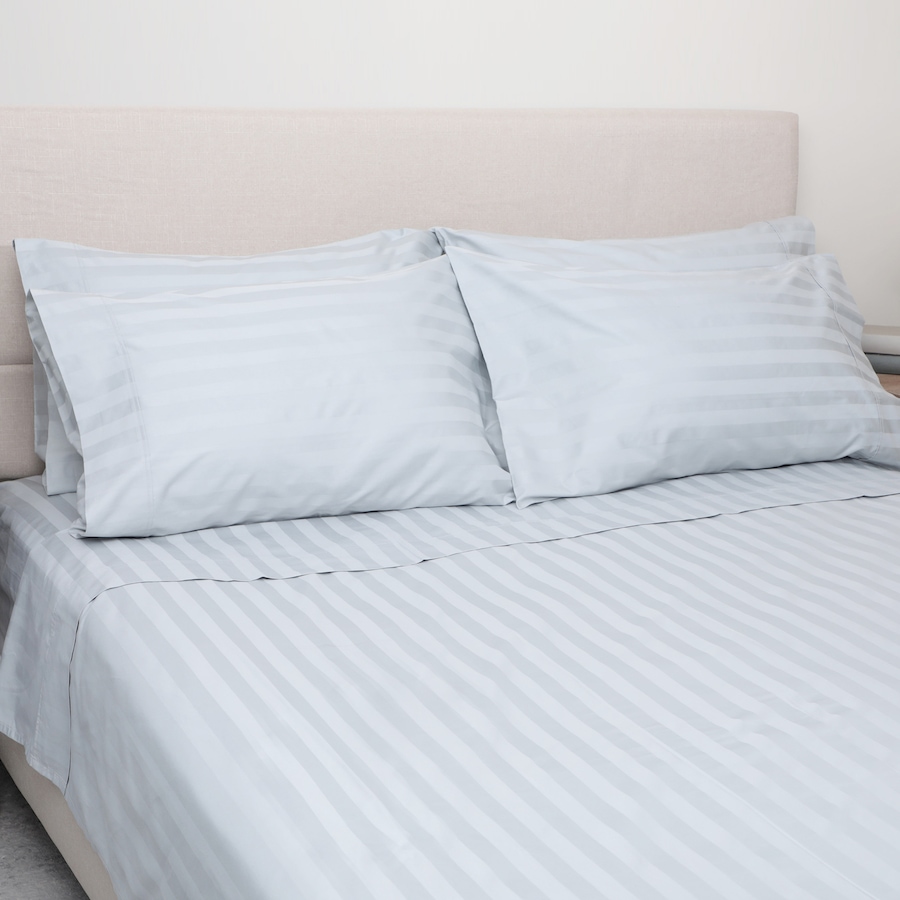 Image 220749_SLV.jpg, Product 220-749 / Price $159.99 - $259.99, Home Suite Egyptian Cotton Dobby Stripe 6-Piece Sheet Set from Home Suite on TSC.ca's Home & Garden department