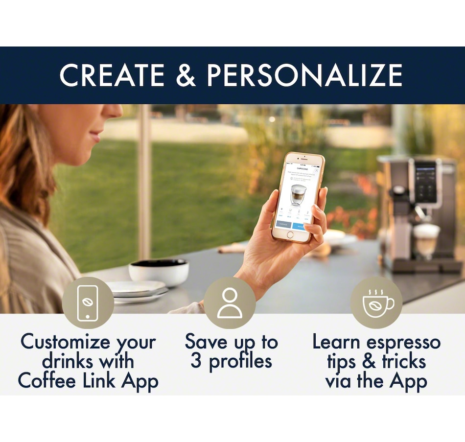 Image 220760_ALTMORE4.jpg, Product 220-760 / Price $1,999.99, De'Longhi Dinamica Plus Fully Automatic Espresso Machine from DeLonghi on TSC.ca's Kitchen department