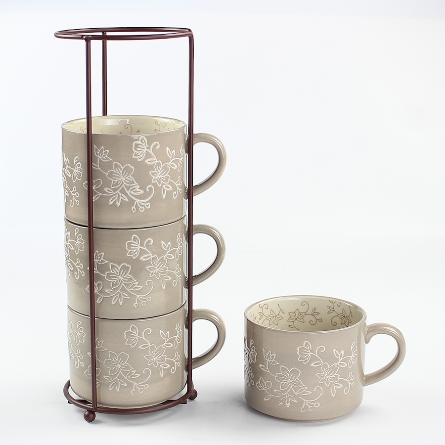 Image 220838_FLTPE.jpg, Product 220-838 / Price $33.88, temp-tations Stackable Mugs (Set of 4) from temp-tations on TSC.ca's Kitchen department