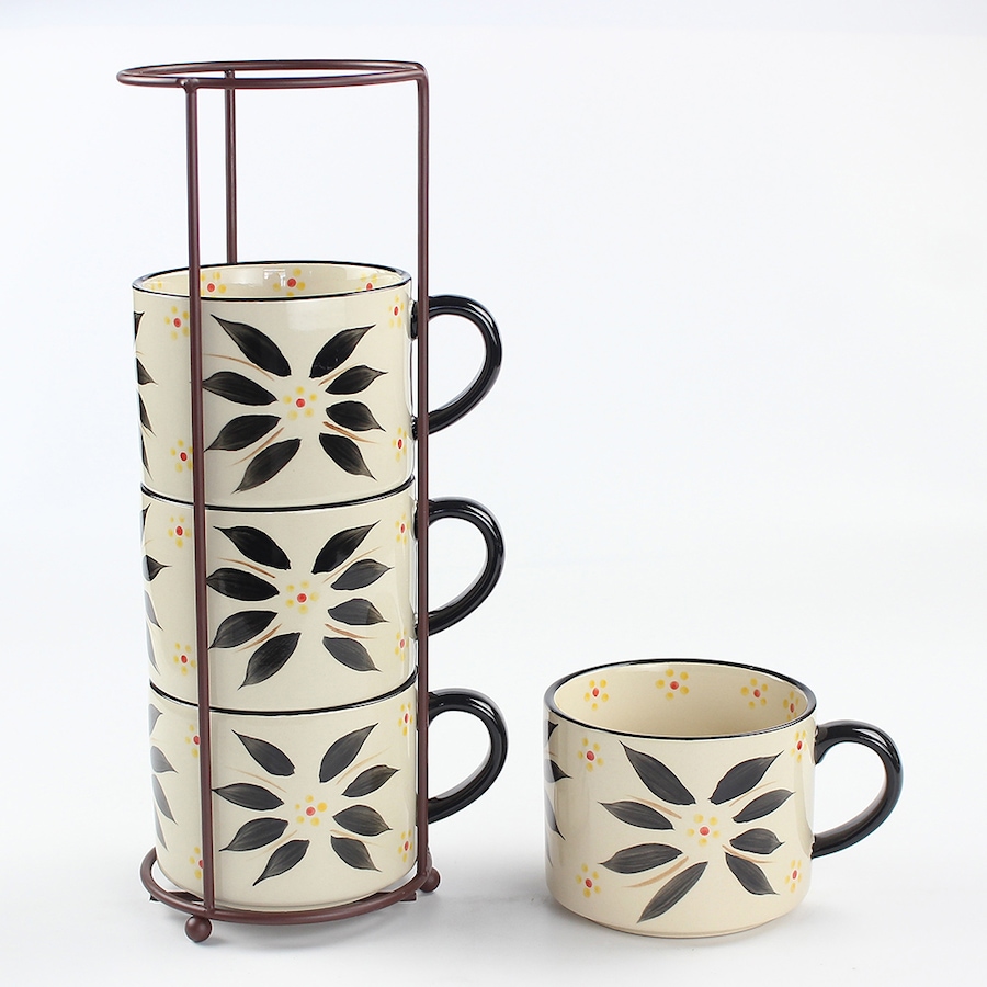 Image 220838_OWBLK.jpg, Product 220-838 / Price $33.88, temp-tations Stackable Mugs (Set of 4) from temp-tations on TSC.ca's Kitchen department