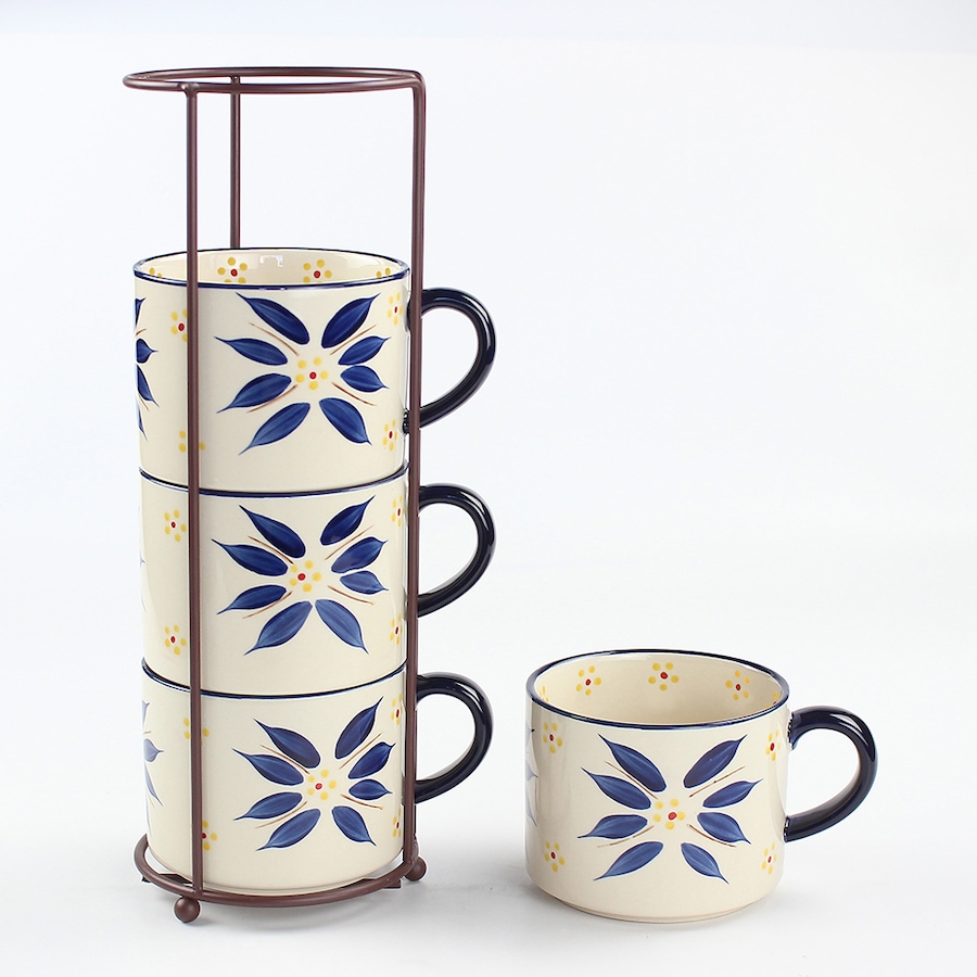 Image 220838_OWBLU.jpg, Product 220-838 / Price $33.88, temp-tations Stackable Mugs (Set of 4) from temp-tations on TSC.ca's Kitchen department