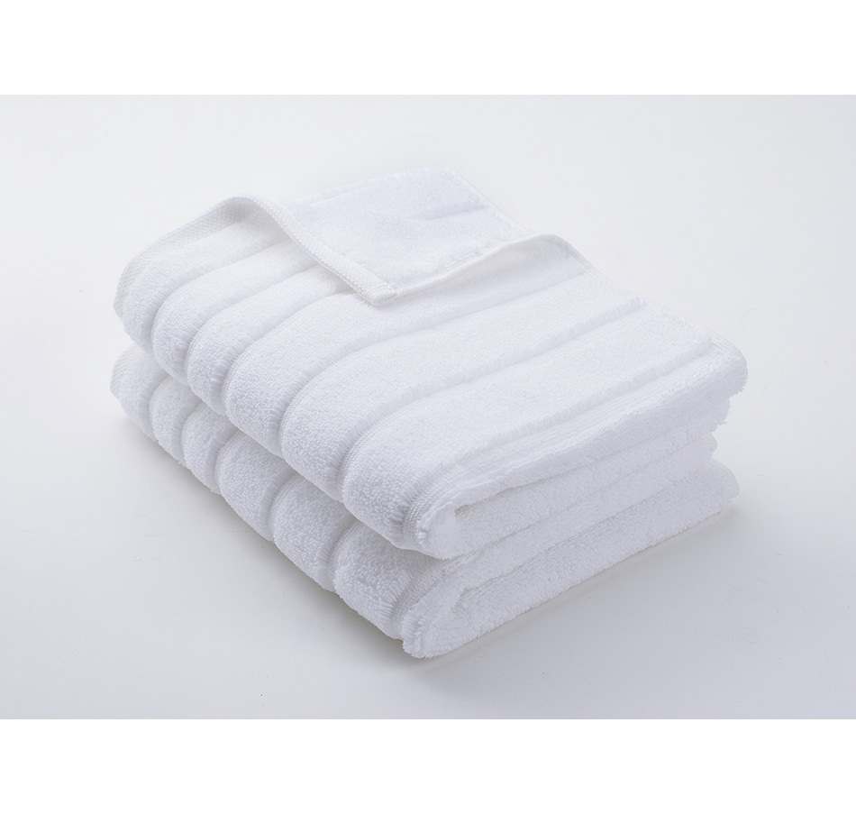 Image 220990_WHT.jpg, Product 220-990 / Price $18.00, Home Suite Luxury 600GSM Zero Twist Cotton Stripe Hand Towel (2-Pack) from Home Suite on TSC.ca's Home & Garden department