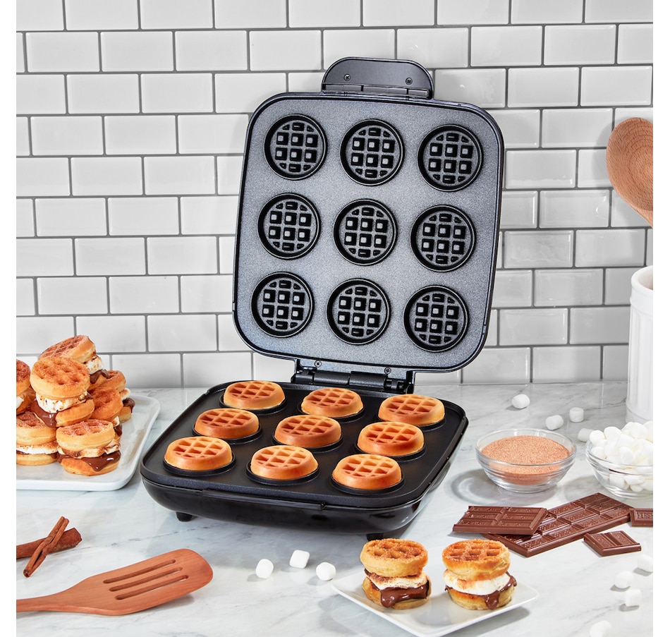 Finemade Mini Waffle Maker Machine, Small Waffle Bites Maker for Kids,  Makes 8 X