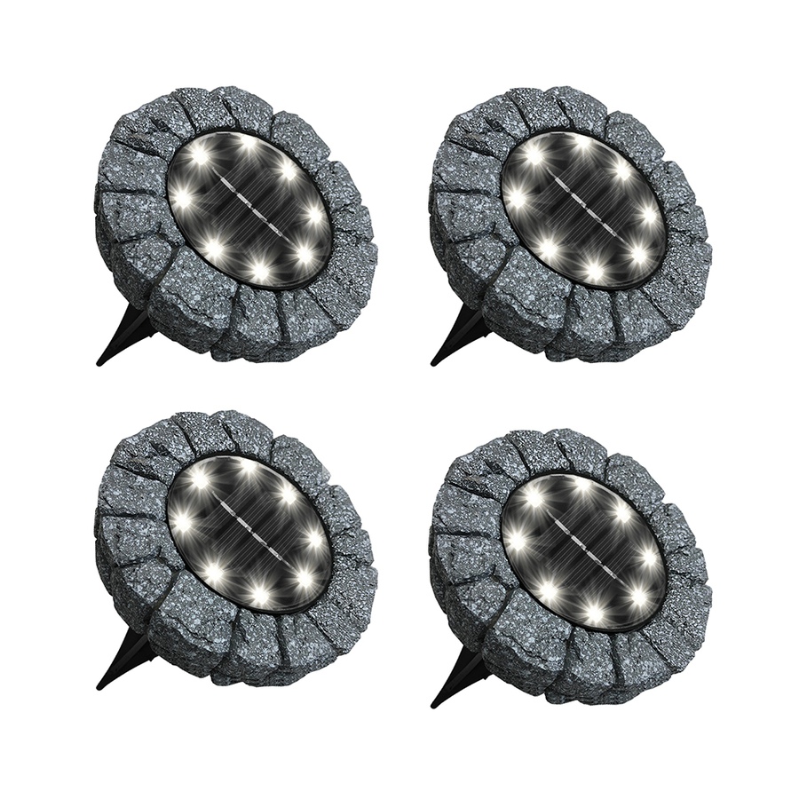 Image 221028_GRY.jpg, Product 221-028 / Price $9.33, Bell + Howell Stone Disk Lights With Stakes (4-Pack) from Bell + Howell on TSC.ca's Home & Garden department