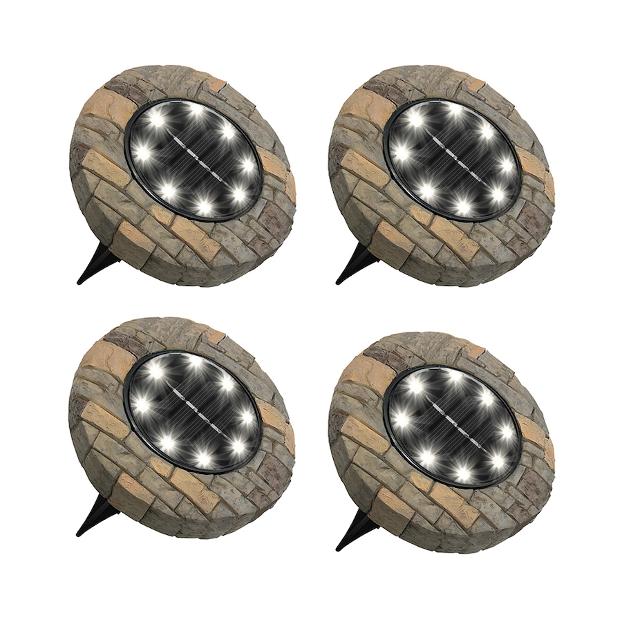 Image 221028_SLAT.jpg, Product 221-028 / Price $9.33, Bell + Howell Stone Disk Lights With Stakes (4-Pack) from Bell + Howell on TSC.ca's Home & Garden department