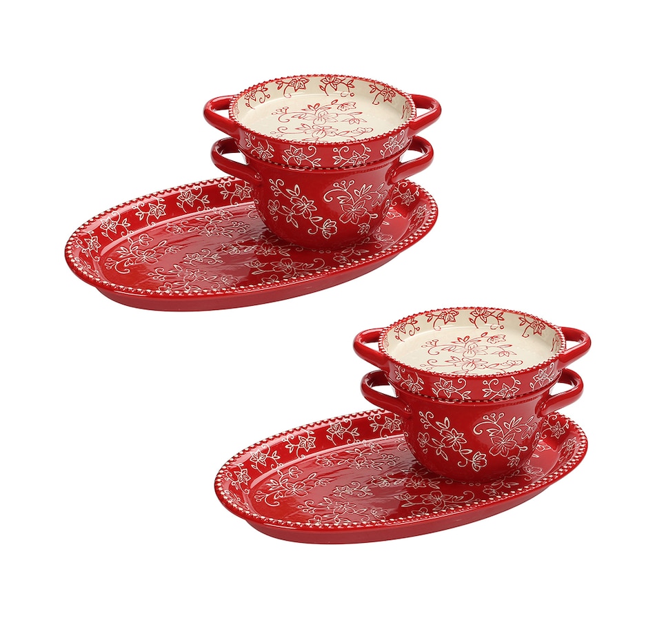 Image 221070_FLRED.jpg, Product 221-070 / Price $29.88, temp-tations Lidded Soup and Sandwich Set (Set of 2) from temp-tations on TSC.ca's Kitchen department